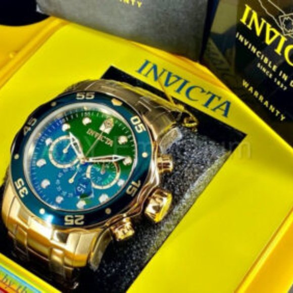 NEW Invicta 0075 Pro Diver SCUBA CLASSIC 48MM Green Dial Chronograph Watch - Picture 8 of 10